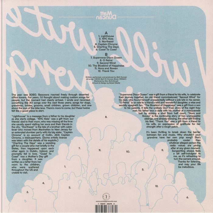 Matt Duncan – I Will Write Your Song (LP, Peach, Soul Step Records, 2024) Back Cover