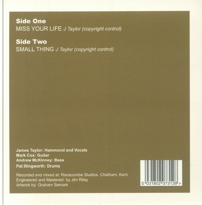 JTQ – Miss Your Life (7", Clear Green, JTI Records, 2024) Back Cover