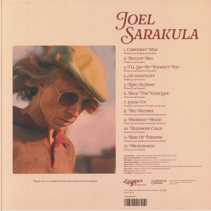 Joel Sarakula – Soft Focus (LP, Légère Recordings, 2024) Back Cover