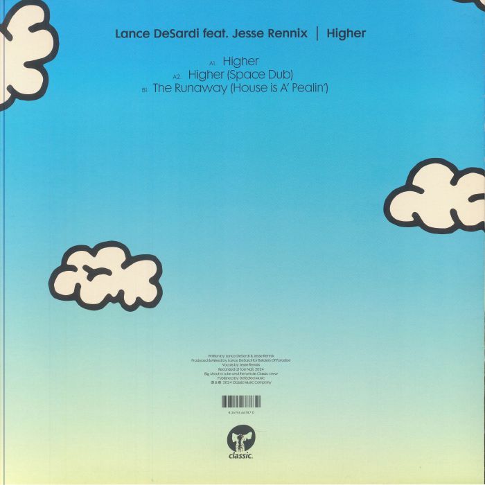 Lance DeSardi – Higher (12", Classic Music Company) Back Cover