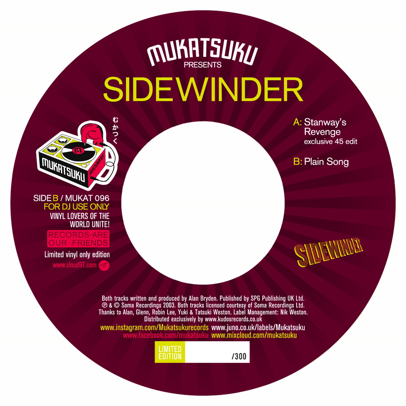 Sidewinder – Stanway’s Revenge (7", Mukatsuku Records, 2024) Front Cover