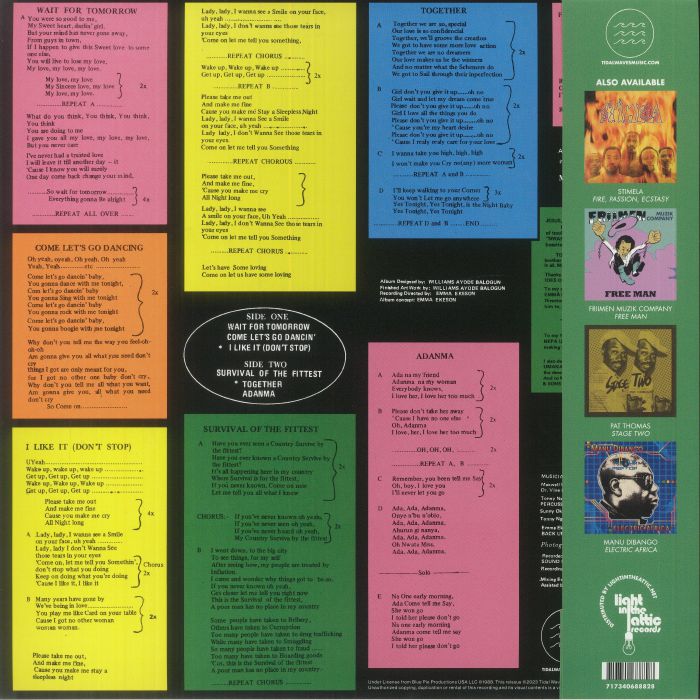 Maxwell Udoh (Dove's Golden Voice) – Survival Of The Fittest (LP, White, Tidal Waves Music, 2023) Back Cover