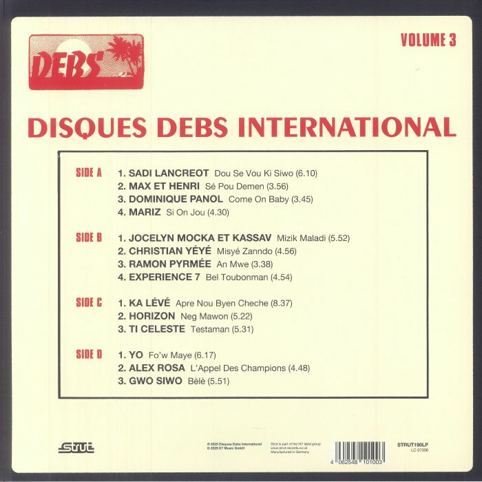 Various – Mizik Maladi : Disques Debs International Vol.3 (2xLP, Strut, 2025) Back Cover