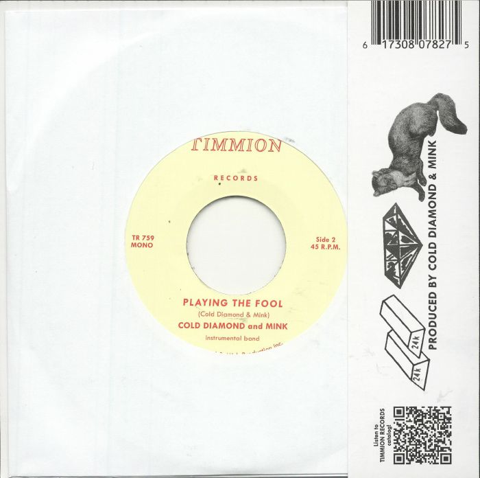 Cold Diamond And Mink Instrumental Band – My Echo, Shadow & Me / Playing The Fool (7", Timmion Records, 2024) Back Cover