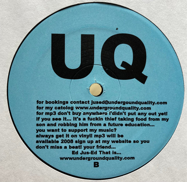 DJ Jus-Ed vs. Anton Zap – Real House Music... (12", Underground Quality, 2008) Back Cover