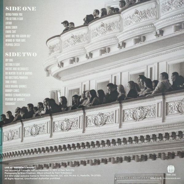 Bill Burr – Live At Andrew's House (LP, Third Man Records, 2014) Back Cover