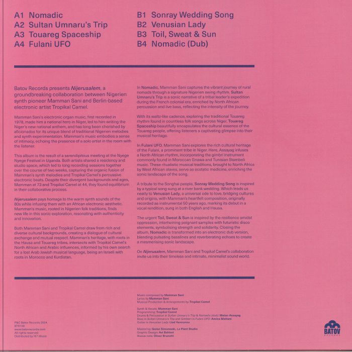 Mamman Sani Tropikal Camel – Nijerusalem (LP, Batov Records, 2024) Back Cover