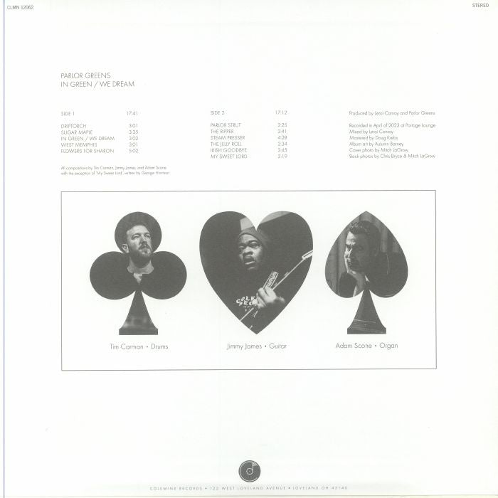 Parlor Greens – In Green / We Dream (LP, Colemine Records, 2024) Back Cover