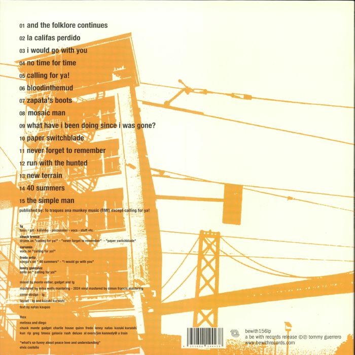 Tommy Guerrero – Return Of The Bastard (LP, Be With Records, 2024) Back Cover