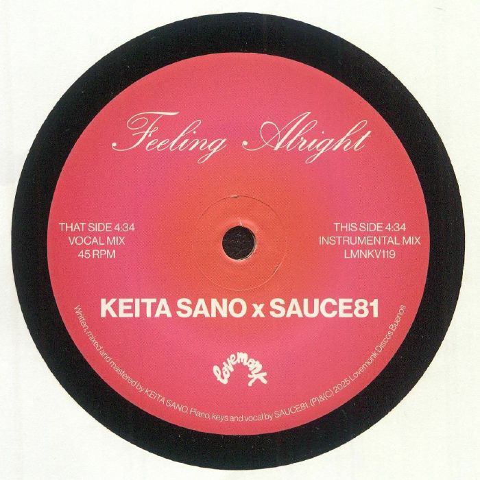 Keita Sano x Sauce81 - Feeling Alright (7")