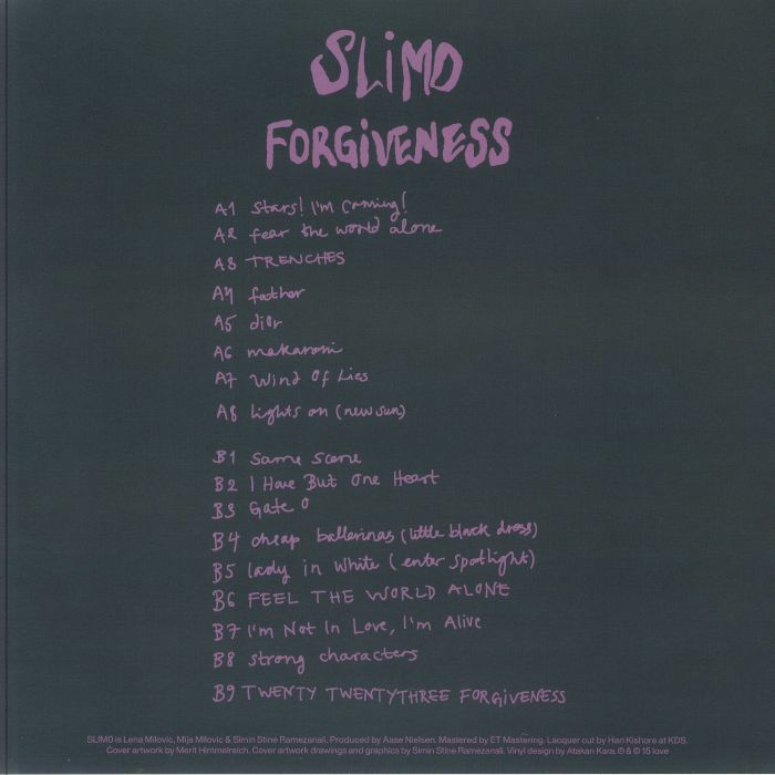 Slim0 – Forgiveness (LP, 15 love, 2024) Back Cover