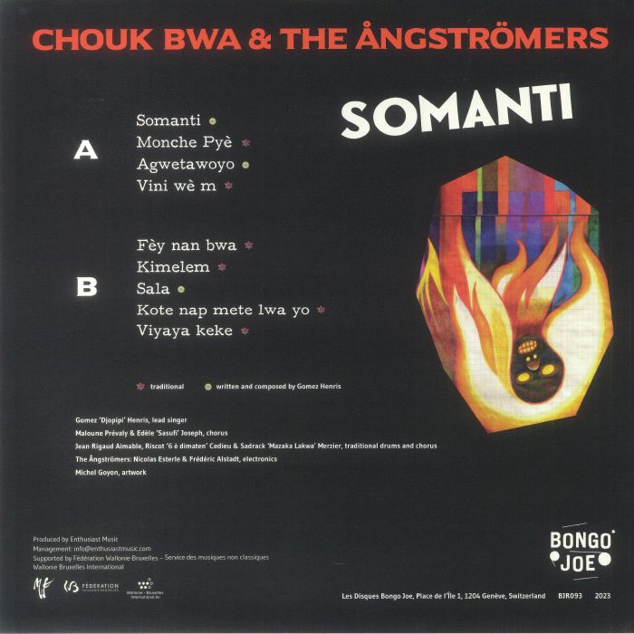Chouk Bwa The Ångströmers – Somanti (LP, Les Disques Bongo Joe, 2023) Back Cover