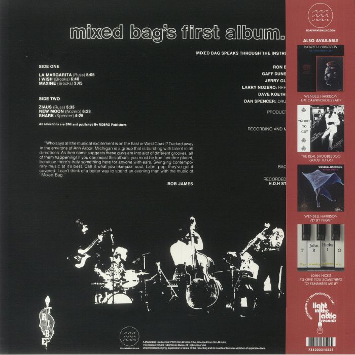 Mixed Bag – Mixed Bag's First Album (LP, 180g, Tidal Waves Music, 2023) Back Cover