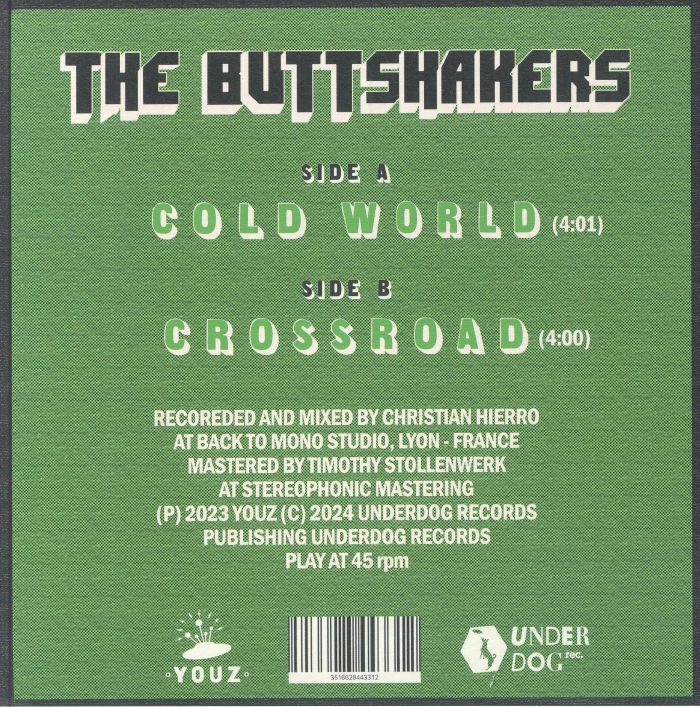 The Buttshakers – Cold World (7", YOUZ, 2024) Back Cover