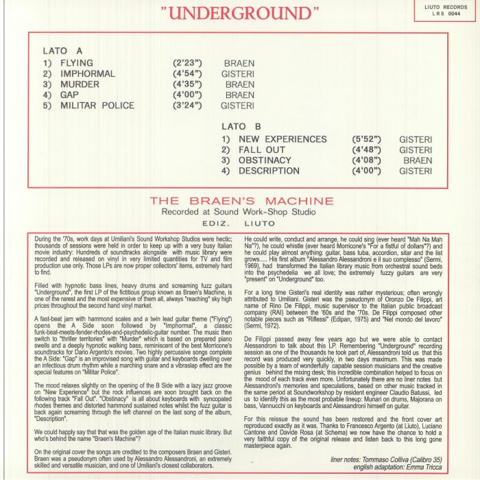 The Braen's Machine - Underground (LP)