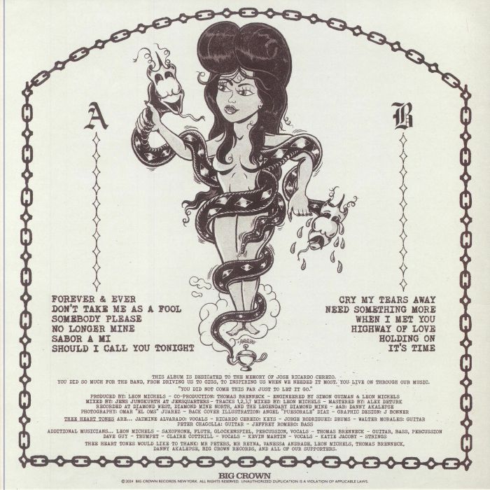 Thee Heart Tones – Forever & Ever (LP, Clear Orange, Big Crown Records, 2024) Back Cover