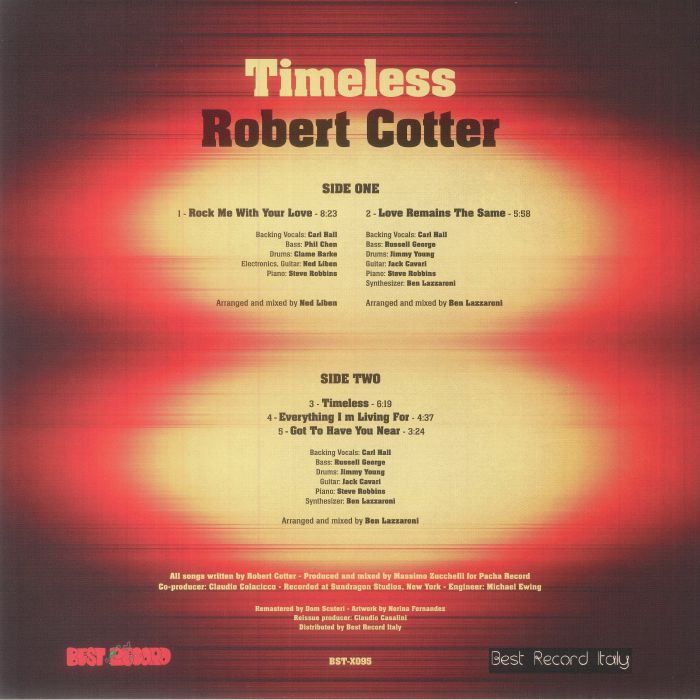 Robert Cotter – Timeless (LP, Best Record, 2023) Back Cover