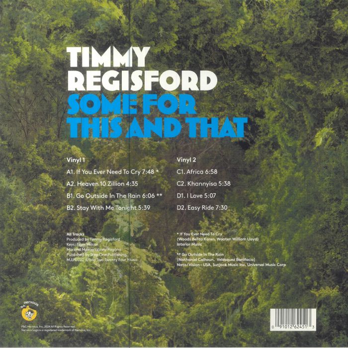 Timmy Regisford – Some For This And That (2x12", Nervous Records, 2024) Back Cover