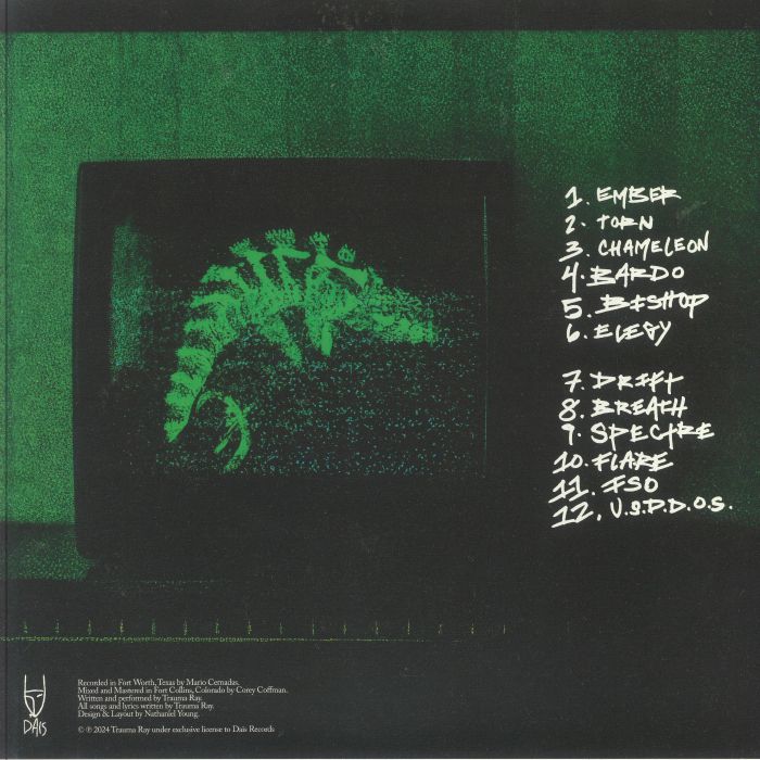 Trauma Ray – Chameleon (LP, Mint Green, Dais Records, 2024) Back Cover