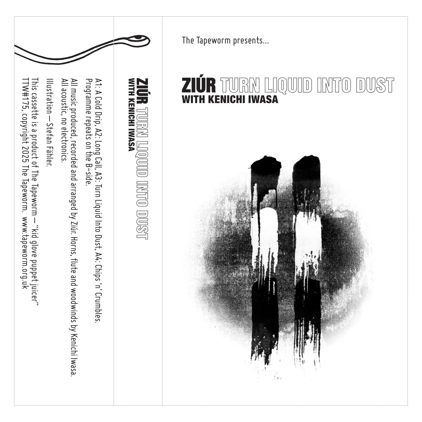 Ziúr Kenichi Iwasa – Turn Liquid Into Dust (Cassette, The Tapeworm, 2025) Front Cover
