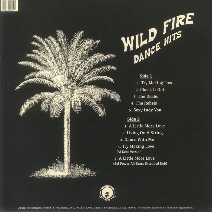 Wild Fire – Dance Hits (LP, Cultures Of Soul Records, 2021) Back Cover