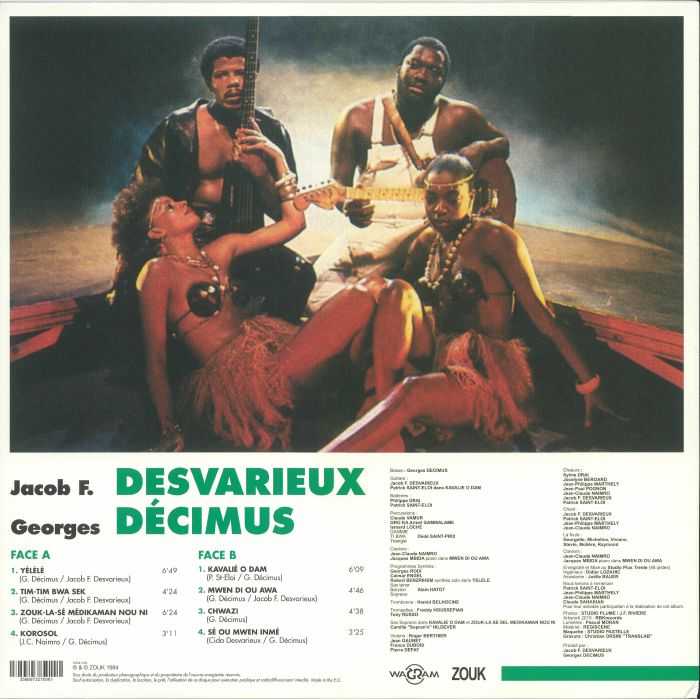 Jacob F. Desvarieux Georges Decimus – Jacob F. Desvarieux / Georges Decimus (LP, Wagram Music S.A., 2015) Back Cover