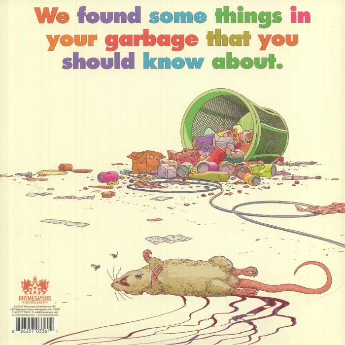 Aesop Rock X Blockhead – Garbology (2xLP, Recycled, Rhymesayers Entertainment, 2021) Back Cover