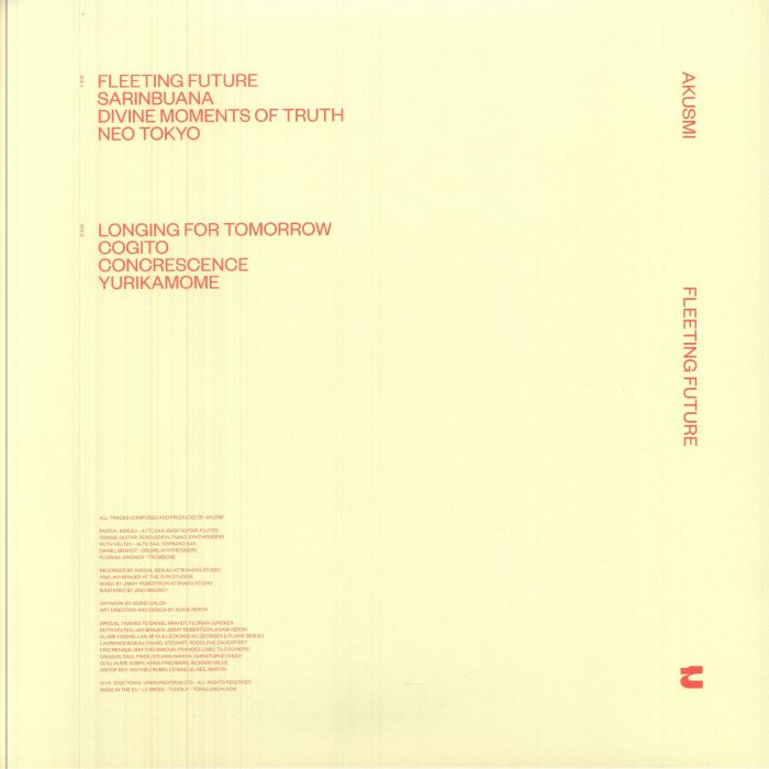 Akusmi – Fleeting Future (LP, Biovinyl, Tonal Union, 2026) Back Cover