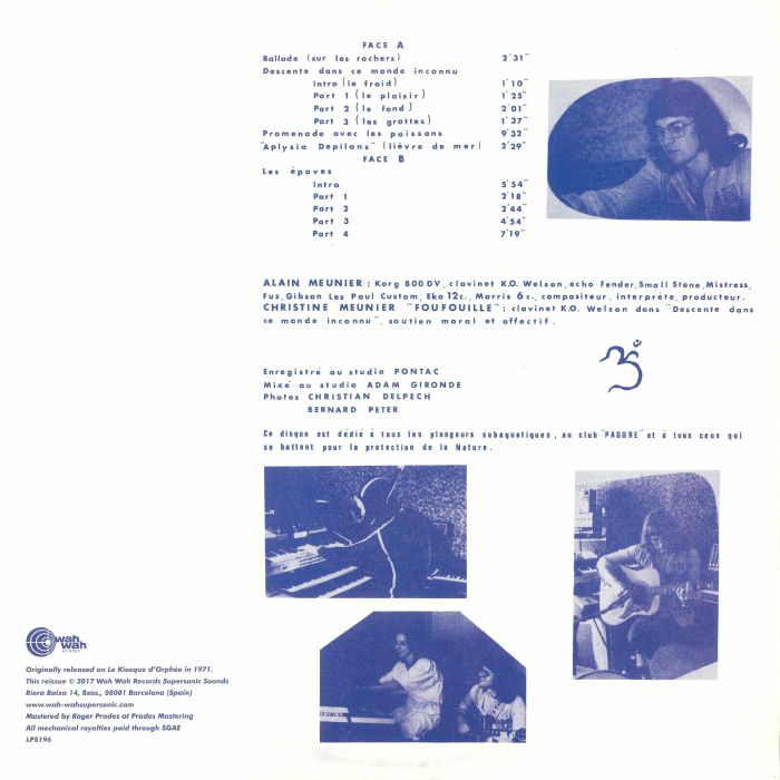 Alain Meunier – Voyage Aux Fonds De La Mer (LP, Wah Wah Records, 2017) Back Cover