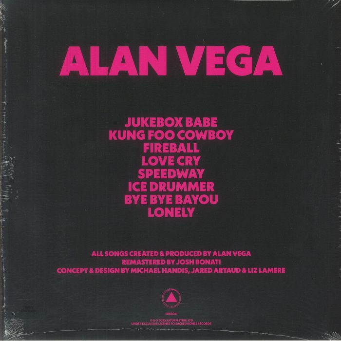 Alan Vega – Alan Vega (LP, Sacred Bones Records, 2026) Back Cover