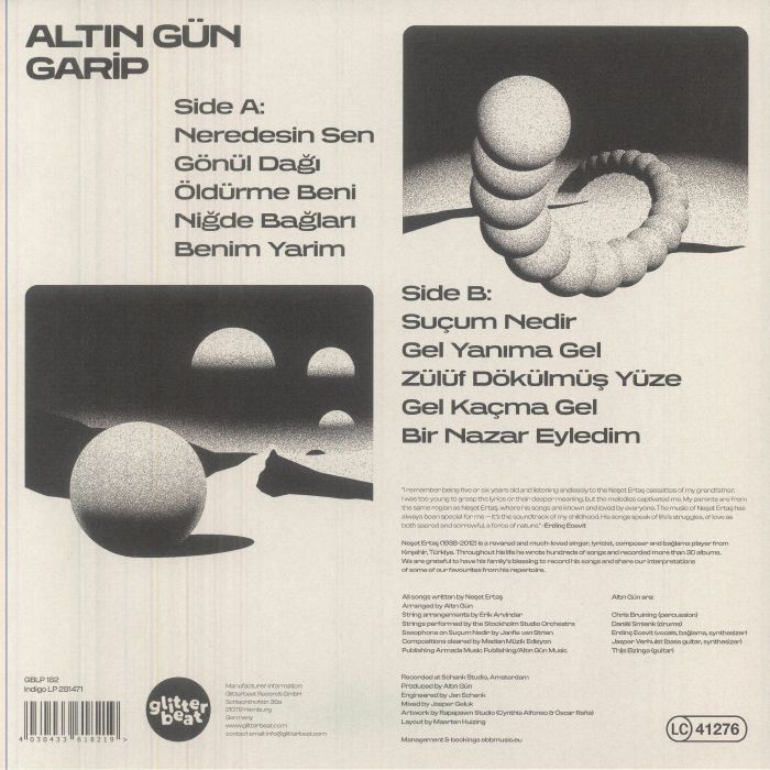 Altın Gün – Garip (LP, Glitterbeat, 2026) Back Cover