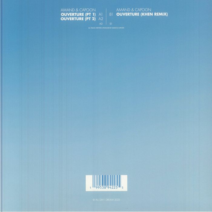 Amand Capoon – Ouverture (12", All Day I Dream, 2025) Back Cover