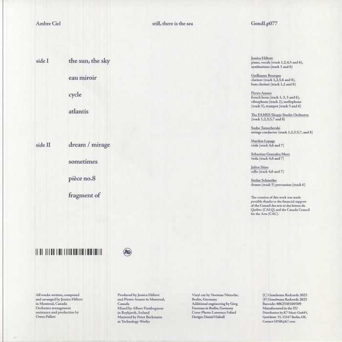 Ambre Ciel – Still, There Is The Sea (LP, Gondwana Records, 2025) Back Cover