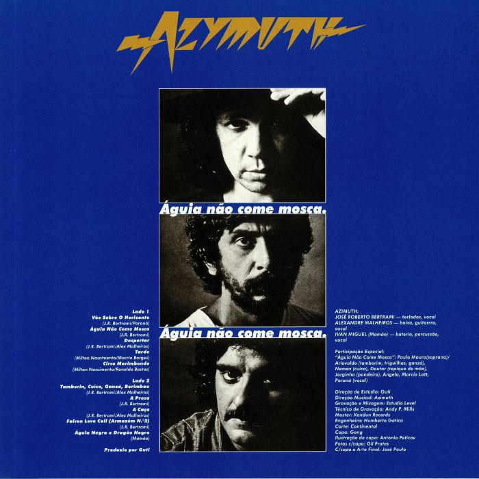 Azymuth – Águia Não Come Mosca (LP, Mr Bongo, 2019) Back Cover