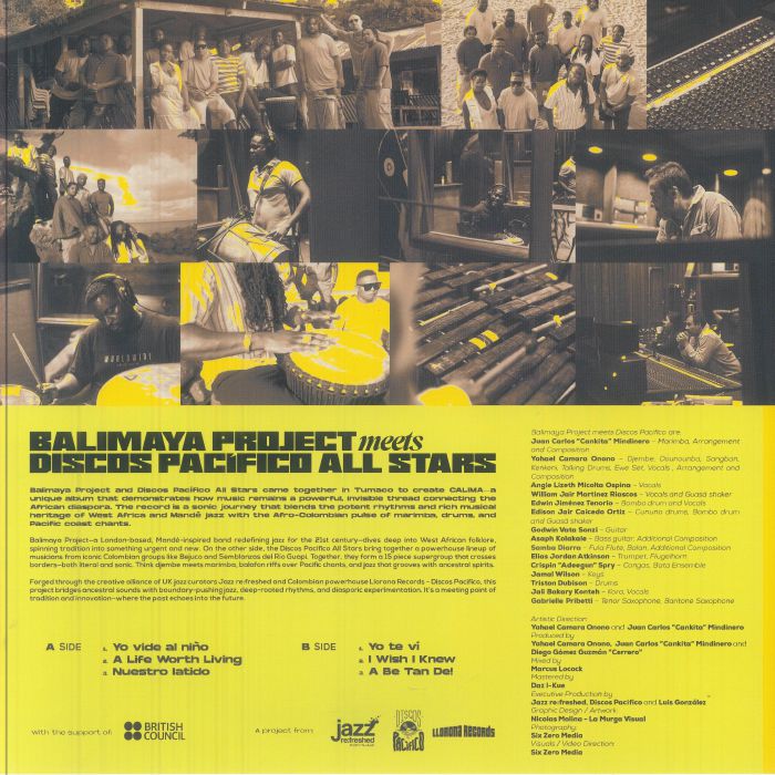 Balimaya Project Discos Pacífico All Stars – Calima (LP, Jazz Re:freshed, 2025) Back Cover
