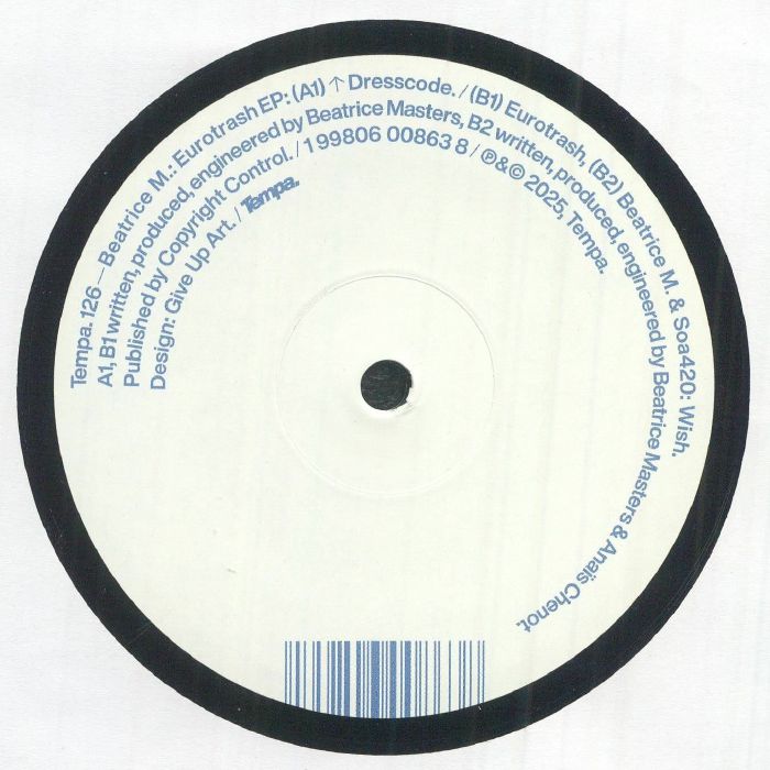 Beatrice M. – Eurotrash EP (12", Tempa, 2025) Back Cover