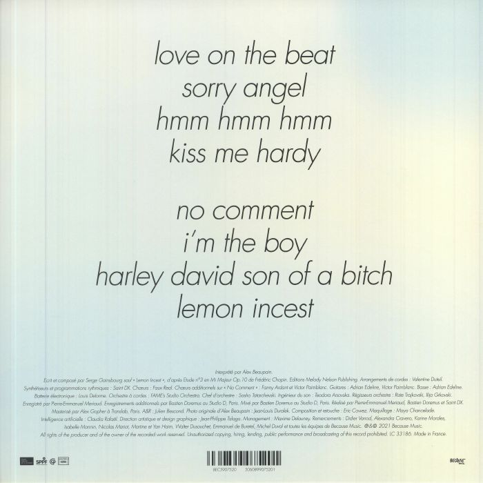 Beaupain – Love On The Beat (LP, Because Music, 2021) Back Cover