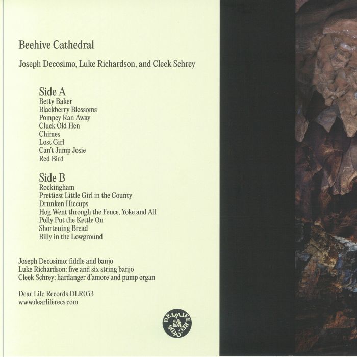 Joseph Decosimo Luke Richardson Cleek Schrey – Beehive Cathedral (LP, Dear Life Records, 2024) Back Cover