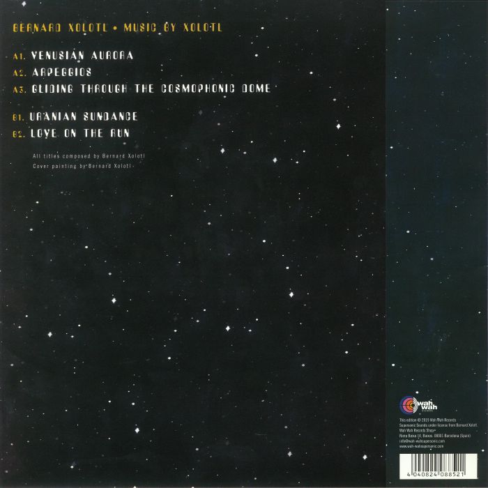 Bernard Xolotl – Music By Xolotl (LP+7", Wah Wah Records, 2019) Back Cover