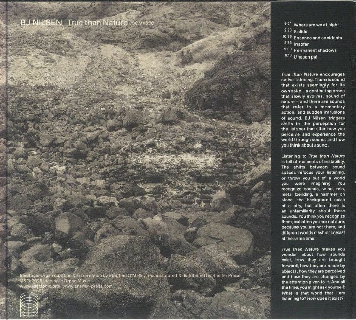 BJ Nilsen – True Than Nature (CD, Ideologic Organ, 2025) Back Cover