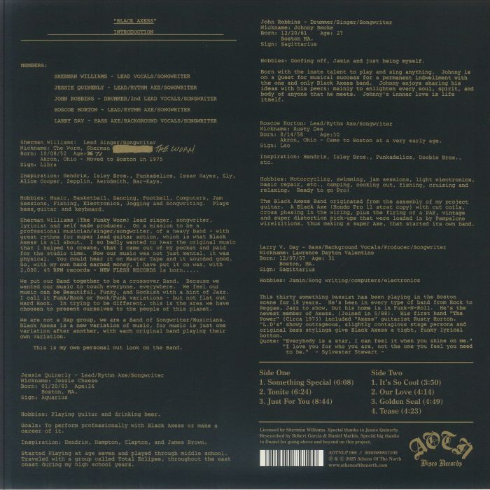 Black Axess – The Golden Seal (LP, Gold, Athens Of The North, 2025) Back Cover
