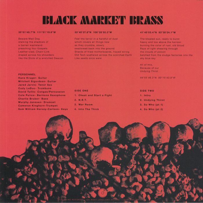 Black Market Brass – Undying Thirst (LP, Colemine Records, 2020) Back Cover