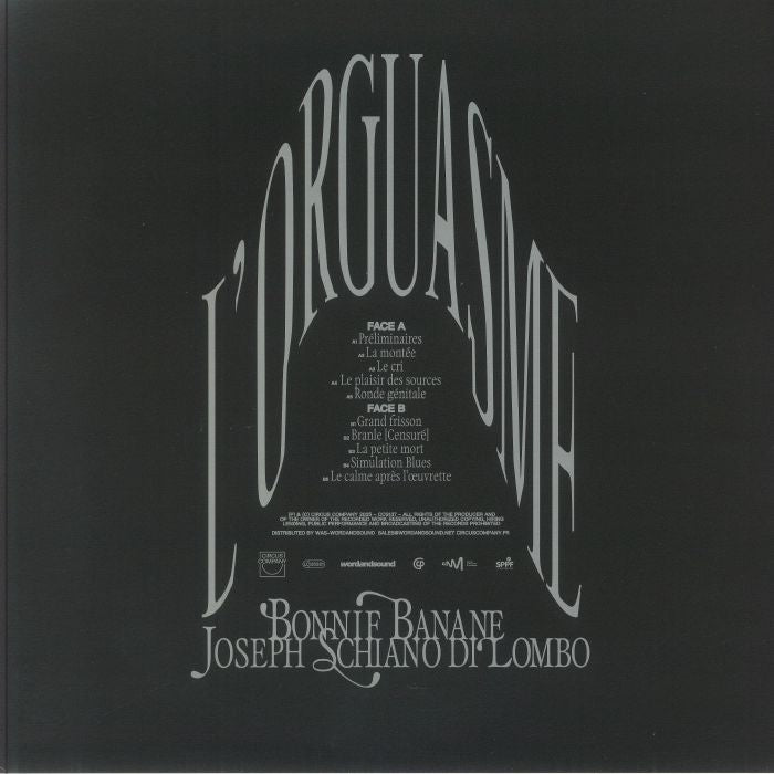 Bonnie Banane , Joseph Schiano di Lombo – L'Orguasme (LP, Circus Company, 2025) back cover