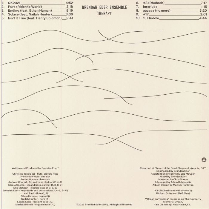Brendan Eder Ensemble – Therapy (LP, Not On Label, 2023) Back Cover