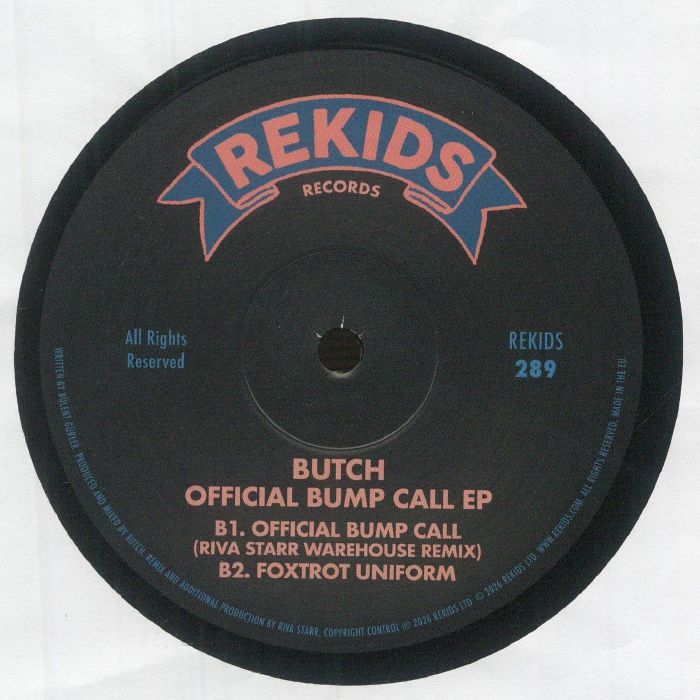 Butch – Official Bump Call EP (12", Rekids, 2026) Back Cover