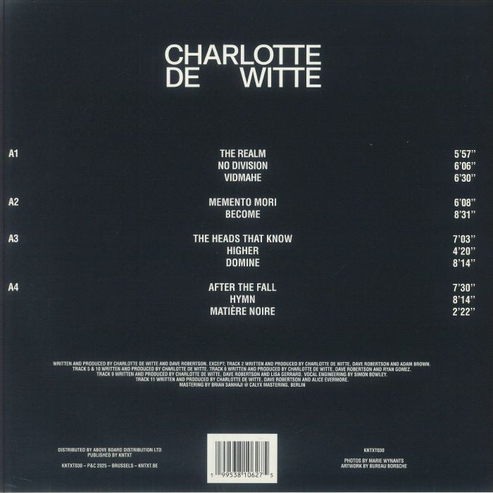 Charlotte De Witte – Charlotte De Witte (2xLP, KNTXT, 2025) Back Cover