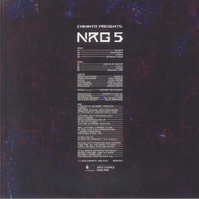 Chiminyo – NRG 5 (LP, NRG Discs, 2026) Back Cover