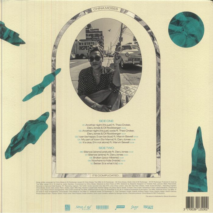 China Moses – It's Complicated... (LP, Turquoise, MadeInChina Productions, 2025) Back Cover