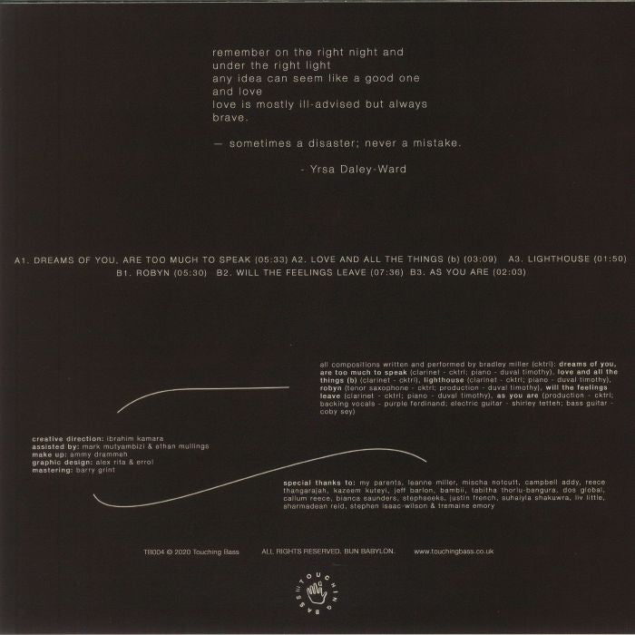CKtrl – Robyn (LP, Clear, Touching Bass, 2021) Back Cover