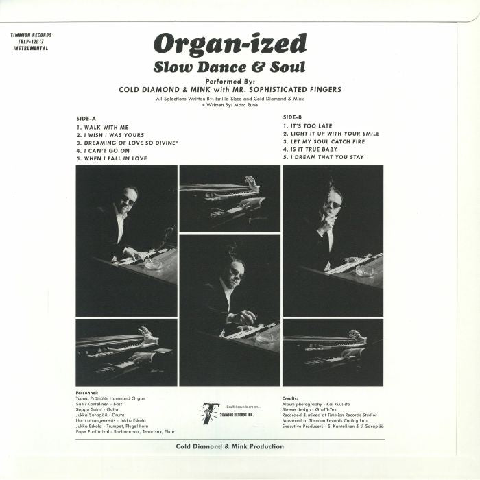 Cold Diamond & Mink – Organ-ized (LP, Smokey Orange, Timmion Records, 2026) Back Cover